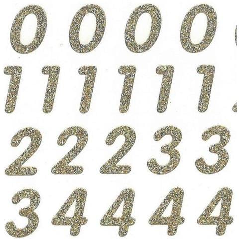 70 Adesivi - Numeri - Glitter Oro - Foto 1