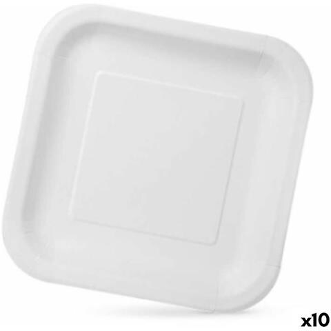 Set Di Piatti Algon Monouso Bianco Cartone 23 X 23 X 1,5 Cm (10 Unità) - Foto 1