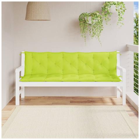 Cuscini Per Panca 2 Pz Verde Intenso 180x50x7 Cm Tessuto Oxford - Foto 1