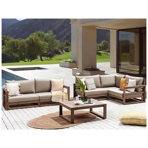 Set Da Giardino Modulare 4 Posti Legno Scuro Timor Ii - Foto 1