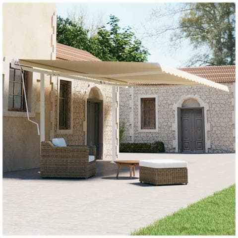 Set Pali per Tenda da Sole Bianco 600x245 cm Ferro - Foto 1