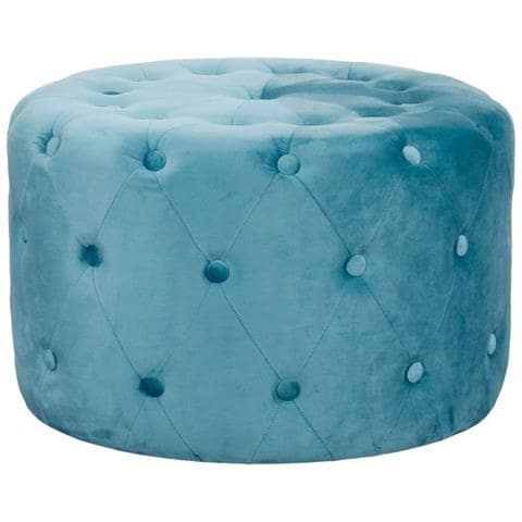 Pouf Seduta Rotondo 67 Cm Rivestito In Velluto Morbido E Colorato Softy - Darkcyan - Foto 1