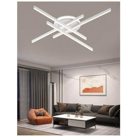 Plafoniera Lampadario 45 Watt Led Luce Calda 3000k Stile Moderno Bianco Pn21bc - Foto 1