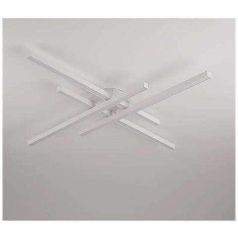 Plafoniera Lampadario 45 Watt Led Luce Calda 3000k Stile Moderno Bianco Pn21bc - Foto 2