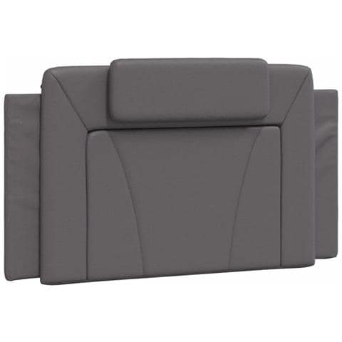 Cuscino Testiera Grigio 100 Cm In Similpelle - Foto 2