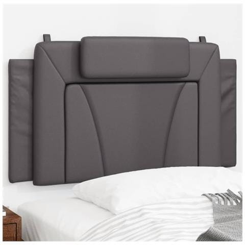 Cuscino Testiera Grigio 100 Cm In Similpelle - Foto 1