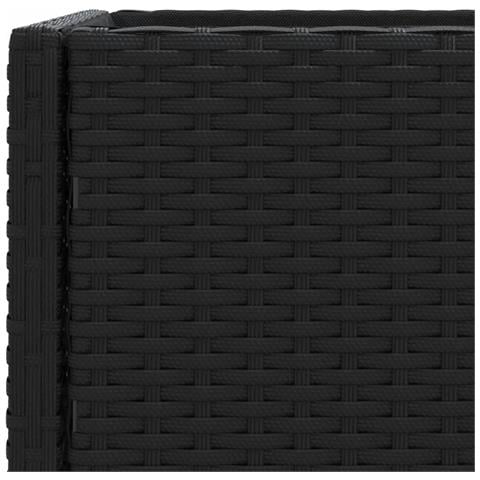 Fioriera da Giardino con Ripiano Nera in Polyrattan - Foto 2