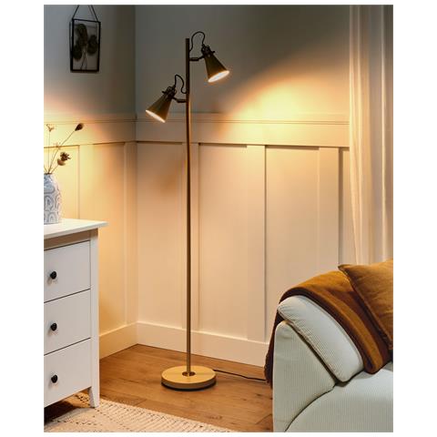 Lampada Da Pavimento Moyola Regolabile Metallo Beige - Foto 1
