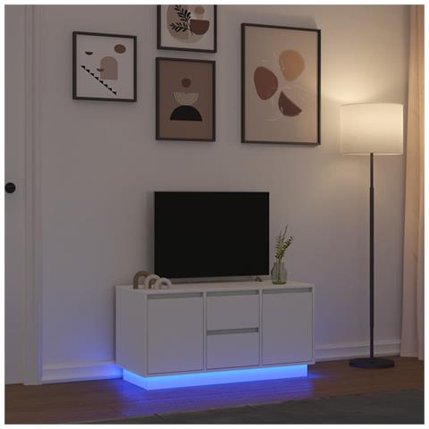 Mobile Porta TV con Luci LED Bianco 100x41x50 cm - Foto 2