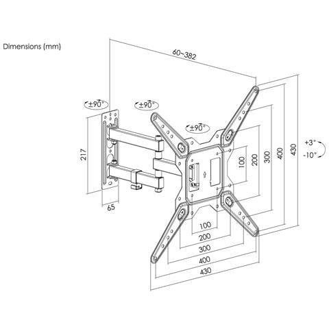 Supporto per montaggio a parete TV full motion da 23” a 55” - Foto 12