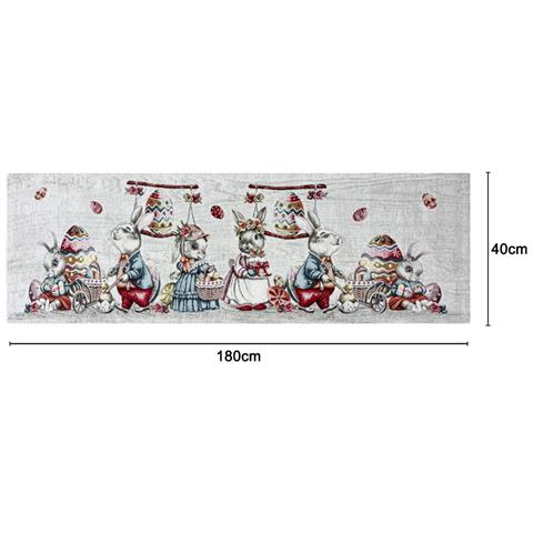 Tovaglia Pasqua Centrino Runner Tavola Fantasia Bunny Easter Made Italy 40x180 Bunny Easter - Foto 5