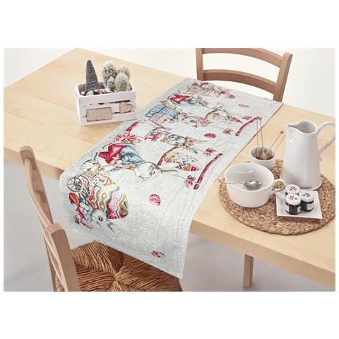 Tovaglia Pasqua Centrino Runner Tavola Fantasia Bunny Easter Made Italy 40x180 Bunny Easter - Foto 1