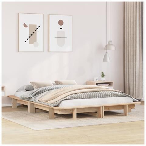 Letto Senza Materasso 120x190 Cm In Legno Massello Di Pino - Foto 1
