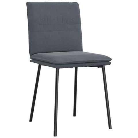 Sedie Da Pranzo 4 Pz Grigio Scuro In Velluto - Foto 3