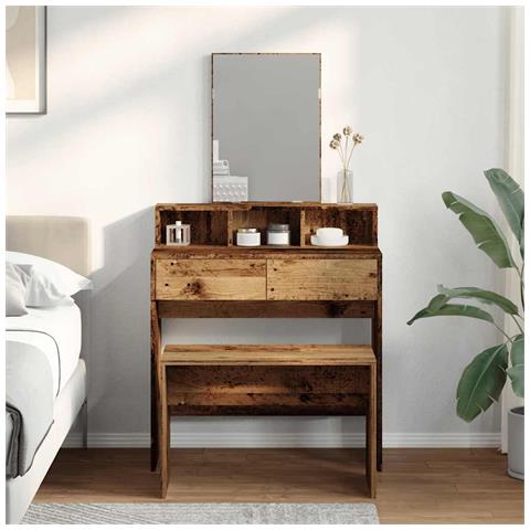 Sgabello Da Toeletta Legno Vecchio 70x35x45cm Legno Multistrato - Foto 3