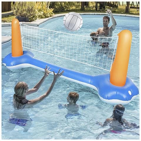 Gioco Gonfiabile Di Pallavolo E Basket, Per Piscina E All'aperto. 300x95x60cm. Colore: Multicolore - Foto 7