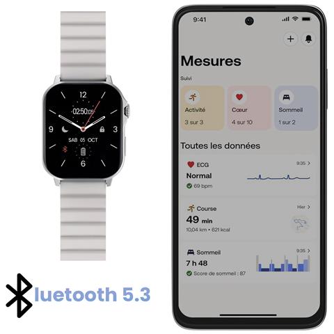 Smartwatch Salute Completa 8 Giorni Impermeabile Ip68, Argento - Foto 2