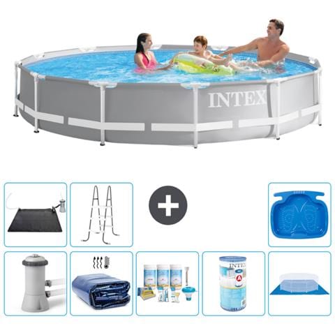 Piscina Fuori Terra - In Giro - 366x76 Cm - Grigio - Include Accessori Coordinati A2123 - Foto 1