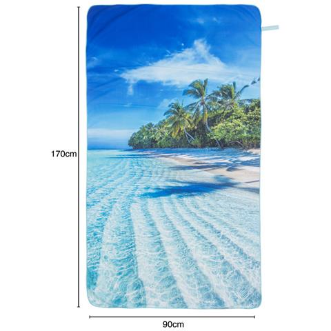 Telo Mare In Microfibra Modello Trip Con Elastico Salvaspazio Telo Mare Spiaggia - Foto 4