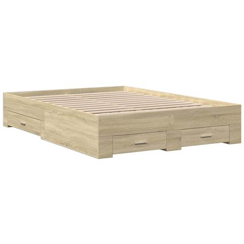 Giroletto Cassetti Rovere Sonoma 135x190 Cm Legno Multistrato - Foto 2