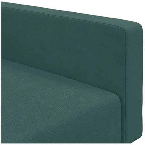 Divano Letto a 2 Posti con Poggiapiedi Verde Scuro in Velluto - Foto 9