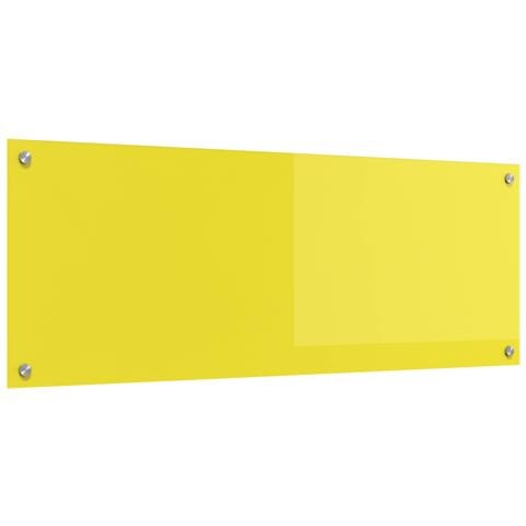 Schienale da Cucina Giallo 110x40x0,6 cm Vetro Temperato - Foto 1