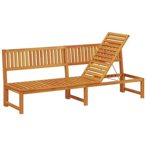 Lettino prendisole 3-in-1 in legno massello di acacia - Foto 1