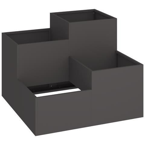 vasi da giardino  80x80x60 cm Acciaio Nero - Foto 1