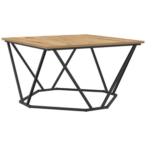 Tavolino da caffè Rovere artigianale 80x80x45 cm Legno ingegnerizzato - Foto 1