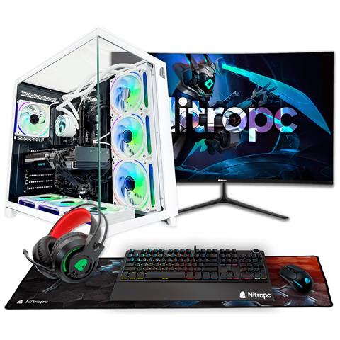 Pc Gaming Pack Diamond Plus Bianco - R7 7700x, Rtx 5060 Ti 16 Gb, 32 Gb Ddr5, 2 Tb M2, Win11, Monitor 27"" Fhd 300hz Curvo E Accessori Gaming Completi - Pronto Per Giocare - Foto 1