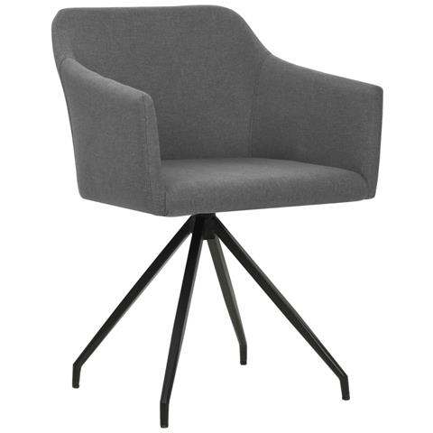 Sedie Da Pranzo Girevoli 2 Pz Grigio Chiaro In Tessuto - Foto 1