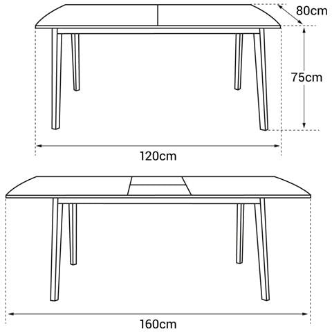 Tavolo Helga Allungabile 120 / 160 Cm Nero - Foto 2