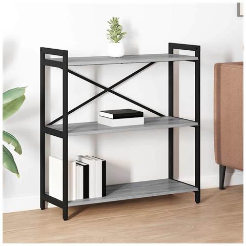 Libreria Grigio sonoma 80 x 30 x 83 cm Legno multistrato - Foto 2