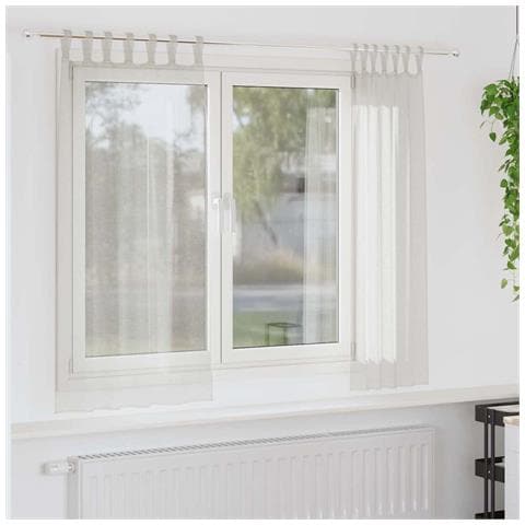 Tende con tende 2 pcs Crema Poliestere - Foto 2