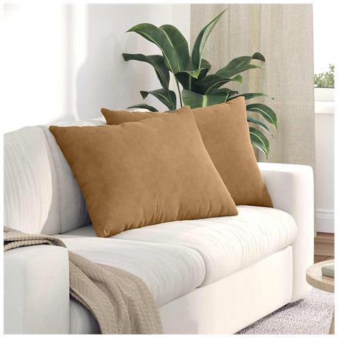 Cuscini da Divano 2 pcs Marrone 70 x 50 cm Tessuto in Cords - Foto 2