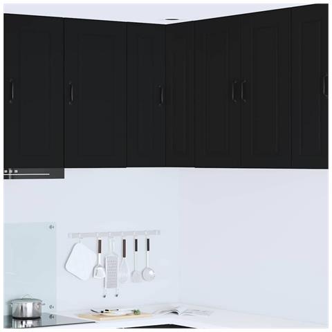 Pensile cucina con porta Nero 57 x 57 x 80 cm Legno multistrato - Foto 2