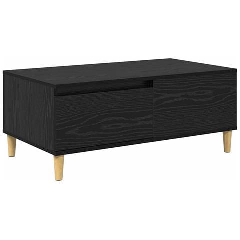 Tavolino da salotto con cassetto Rovere Nero 90 x 50 x 35 cm - Foto 1