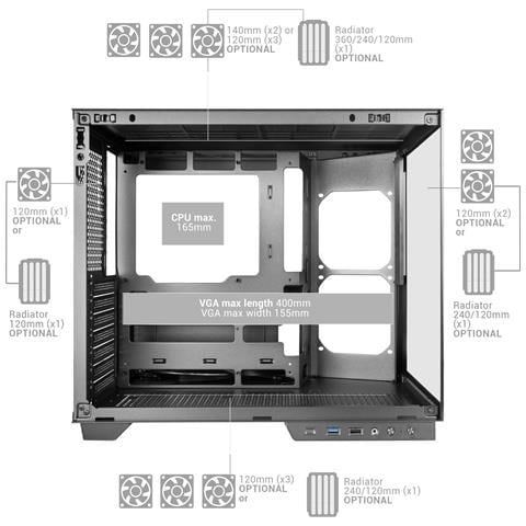 MCMIRAGE computer case Midi Tower Nero - Foto 2