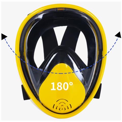 Maschera Da Snorkeling Integrale L /xl: Vista Panoramica 180°, Anti-appannamento, Silicone Liquido Black - Foto 5