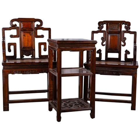 Set Tavolo E 2 Sedie In Legno Color Caffè 40x40x75/55x45x95 - Foto 1