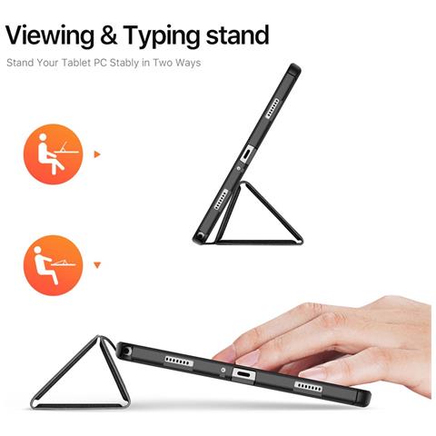 Cover per Galaxy Tab A9+ - Pelle /PU, Nero, Auto Wake /Sleep - Foto 2