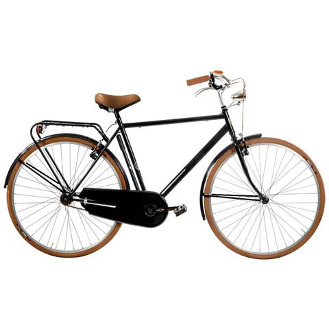 Bici Misura 28 Uomo Linea Olanda Retro Bicicletta City Bike Senza Cambio Manubrio Alluminio Completa Di Accessori E Luci A Led - 54 Nero - Foto 1