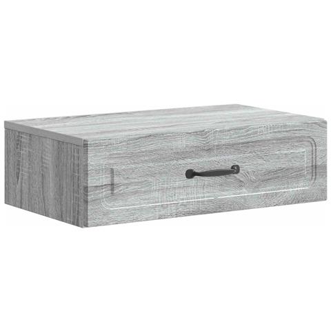 Tavolino da Parete Laterale Grigio Sonoma 59 x 34,5 x 17 cm - Foto 1