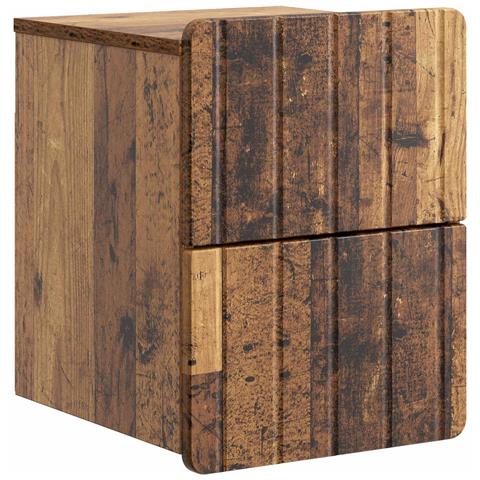 Mobiletto da notte a muro Legno antico 33 x 34,5 x 43 cm - Foto 1