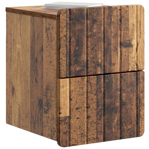 Mobiletto da notte a muro Legno antico 33 x 34,5 x 43 cm - Foto 2