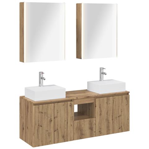 Set di Armadi da Bagno 5 pcs Rovere Artigianale - Foto 1