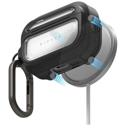 Custodia Ringke Ux Magnetica Nera E Trasparente Per Apple Airpods Pro 3 - Foto 2