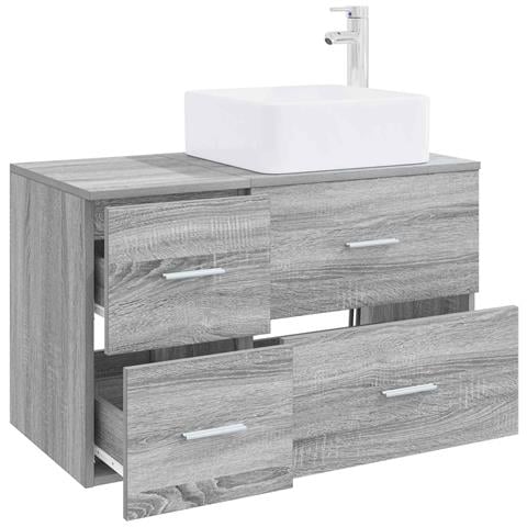 Set di mobili per il bagno 2 pz Sonoma grigio - Foto 2