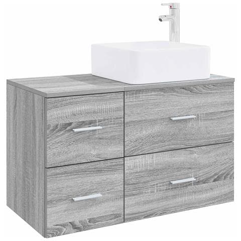 Set di mobili per il bagno 2 pz Sonoma grigio - Foto 1