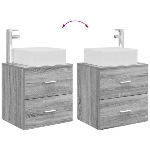 Set di mobili per il bagno 2 pz Sonoma grigio - Foto 9